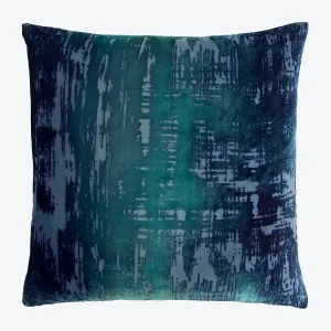 Brushstroke Velvet Throw Pillow, Shark