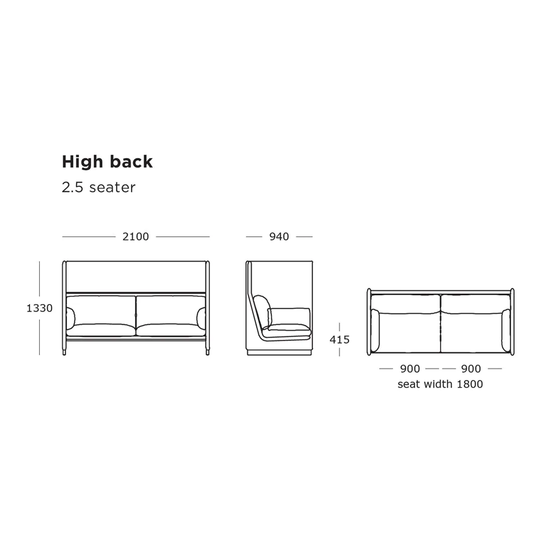 Case Sofa - High Back - Tivoli - Col. 06 (QS) - 2-Seater
