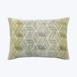 Entwined Woven Jacquard Lumbar Pillow Cactus