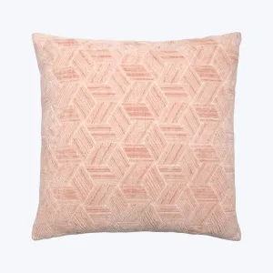 Entwined Woven Jacquard Pillow Peach