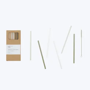 Essential Glass Straws, Set of 6