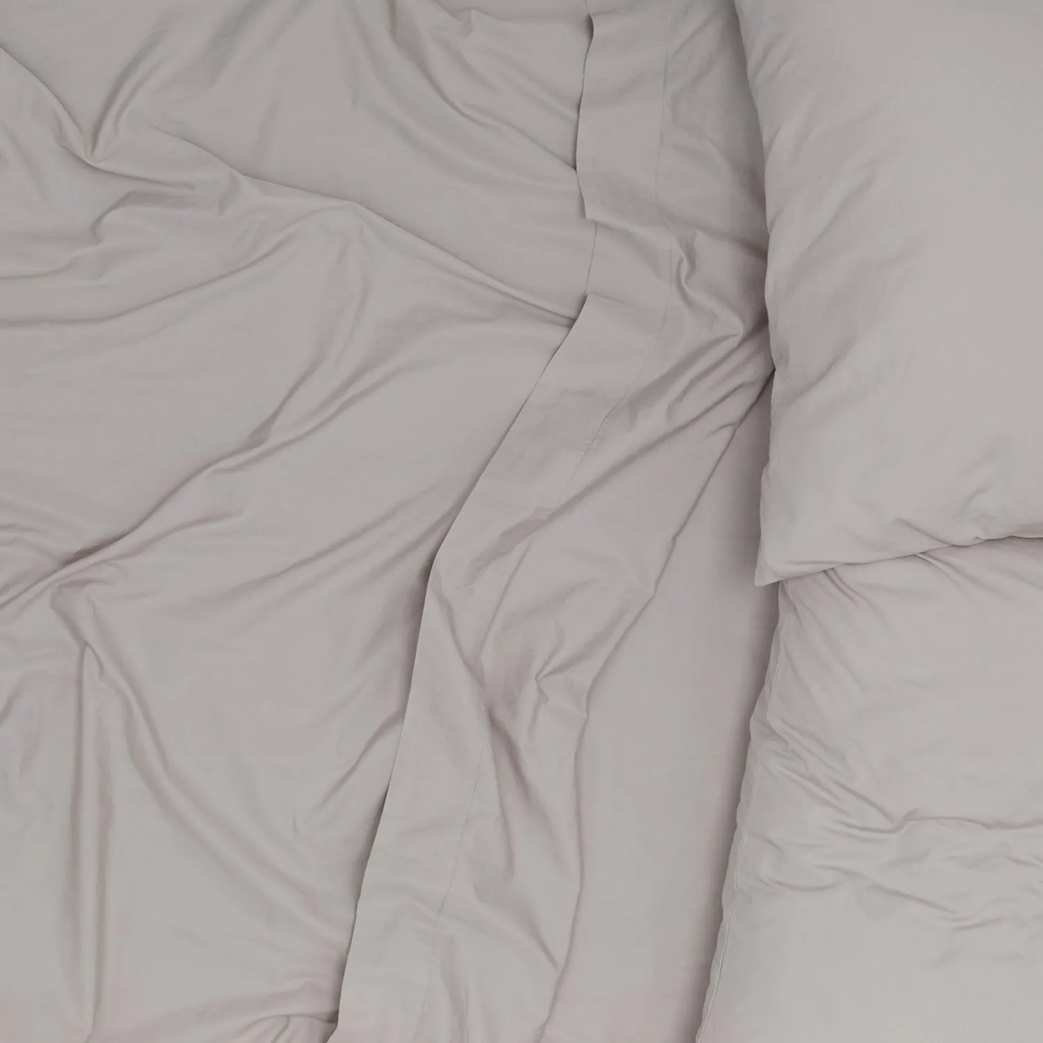 Essential Percale Duvet Cover Light Grey