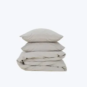 Essential Percale Duvet Cover Light Grey