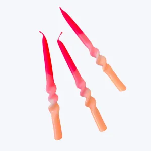 Flamingo Twister Taper Candle Set