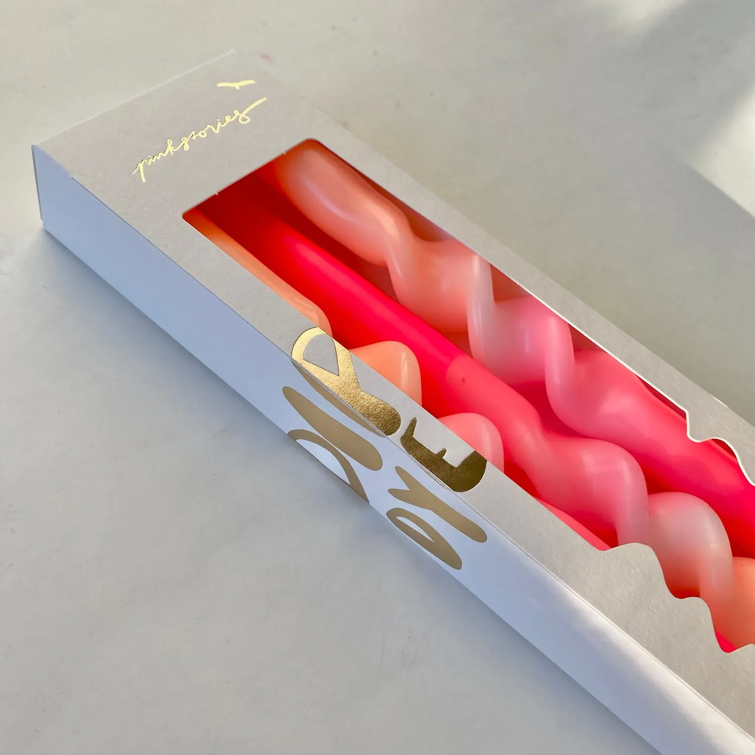 Flamingo Twister Taper Candle Set