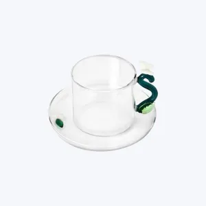 Fruits & Flowers Teacup with Saucer, Butterfly