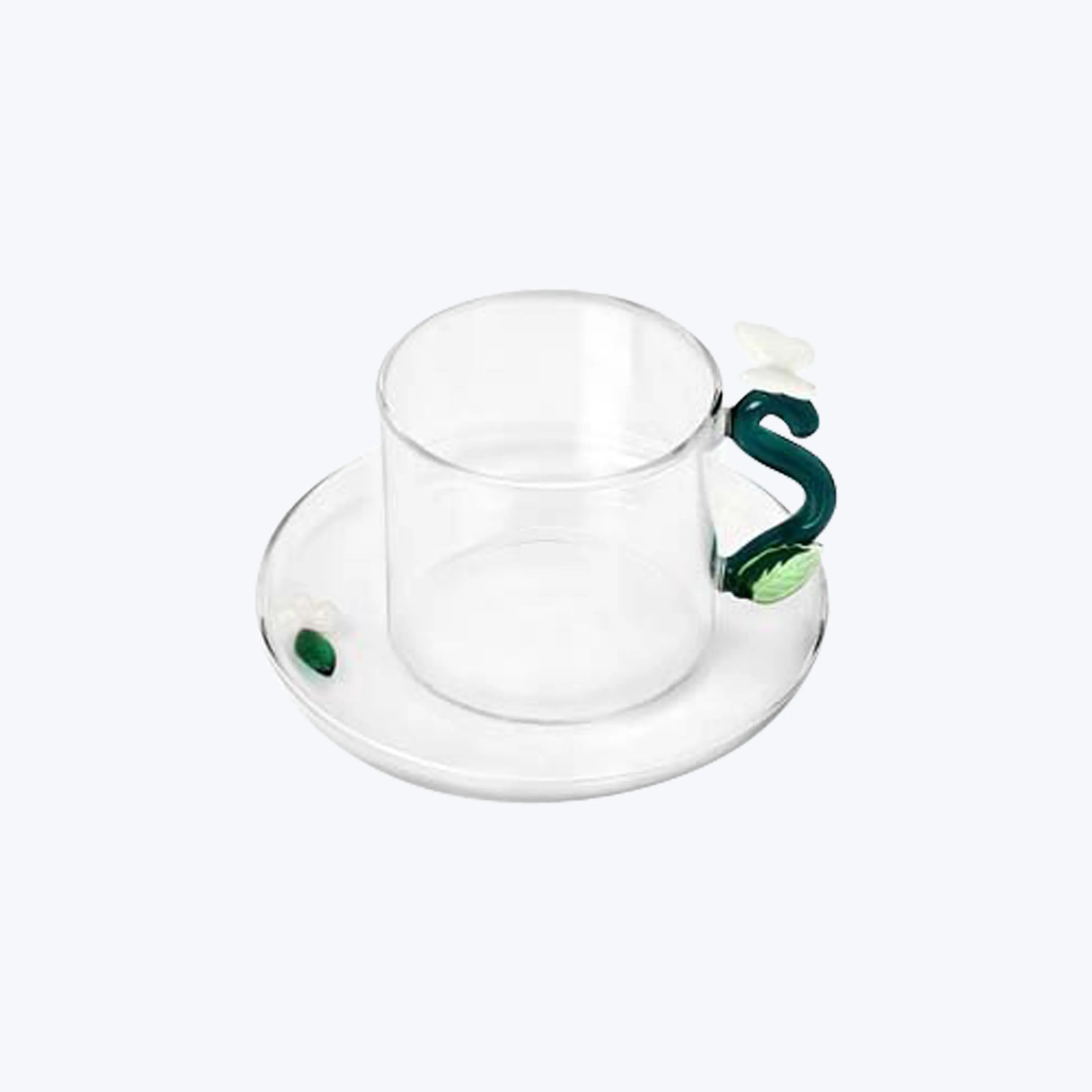 Fruits & Flowers Teacup with Saucer, Butterfly