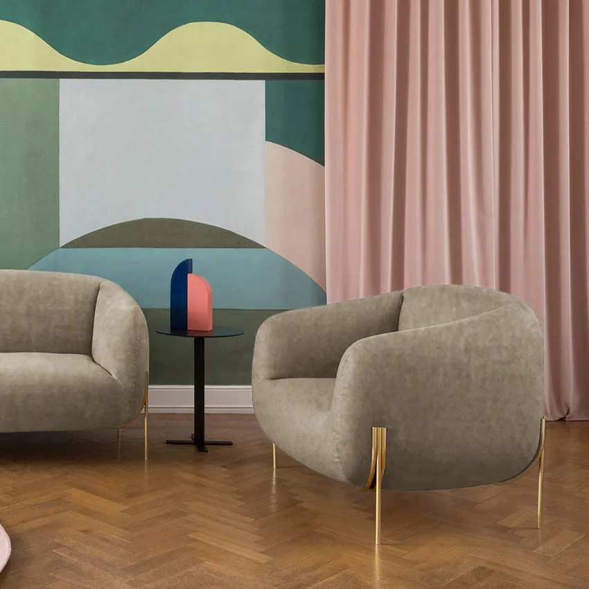 Geo Velvet Armchair