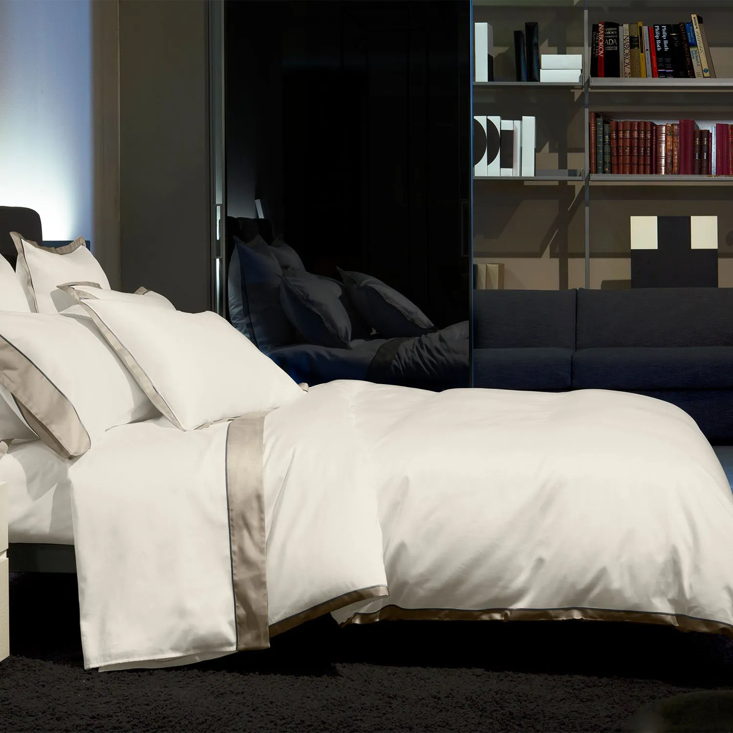 Luna Stella Duvet & Shams, Ivory/Khaki