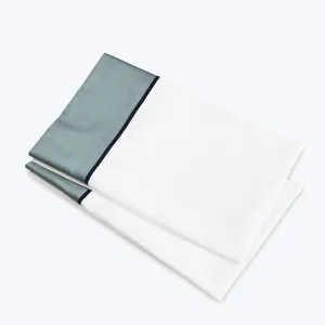 Luna Stella Sheets & Pillowcases, White/Wilton Blue