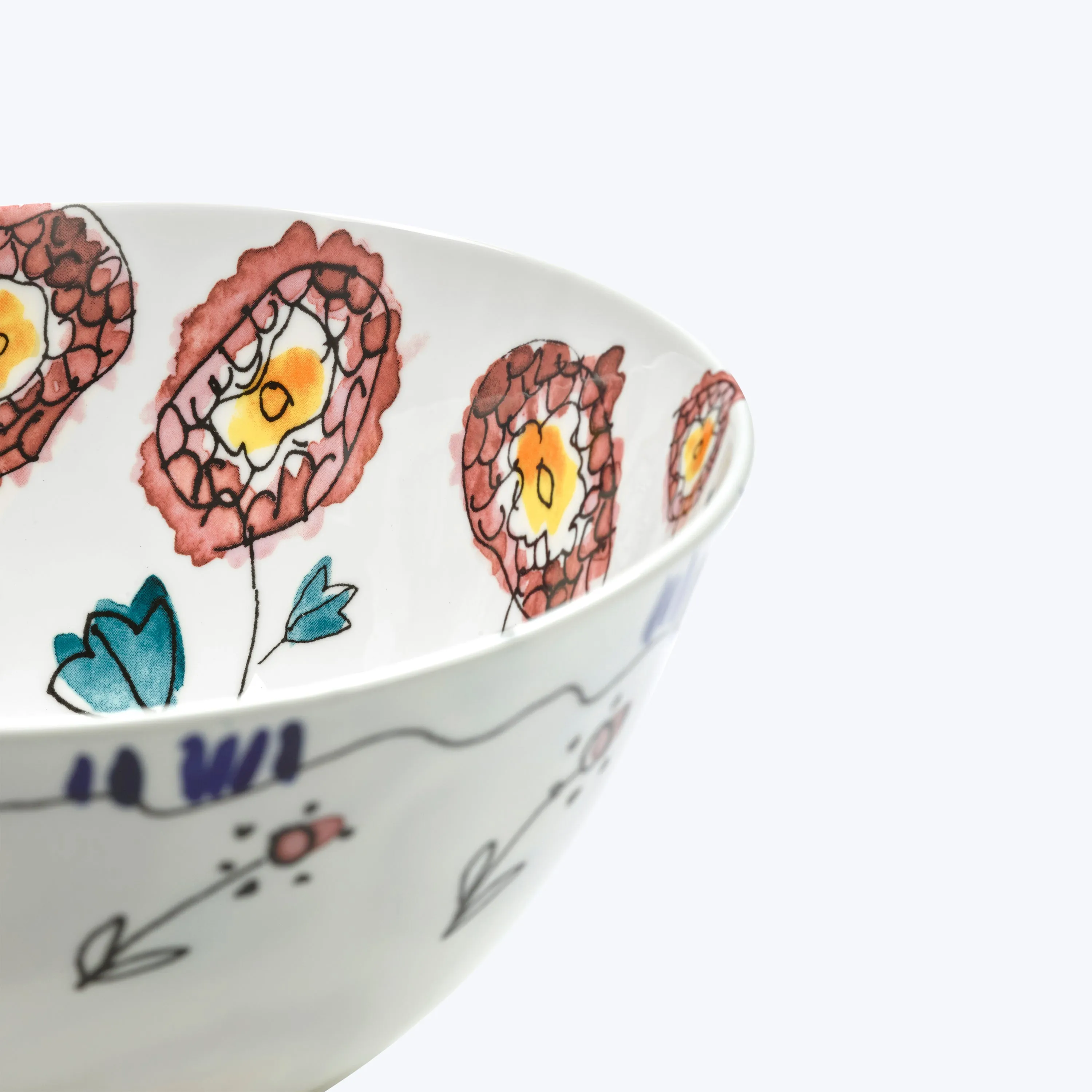 Midnight Flowers Cereal Bowl