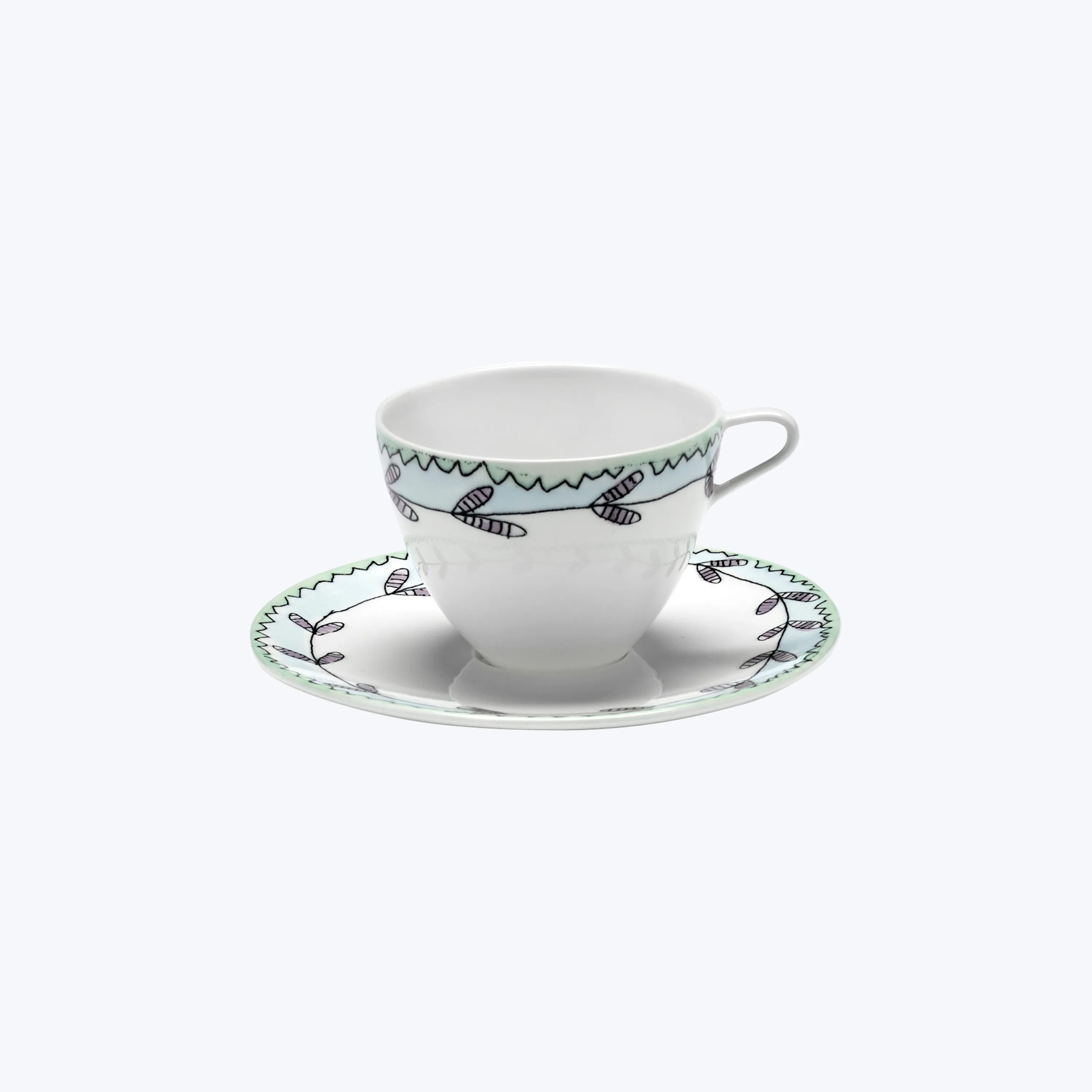 Midnight Flowers Coffee Cup   Saucer