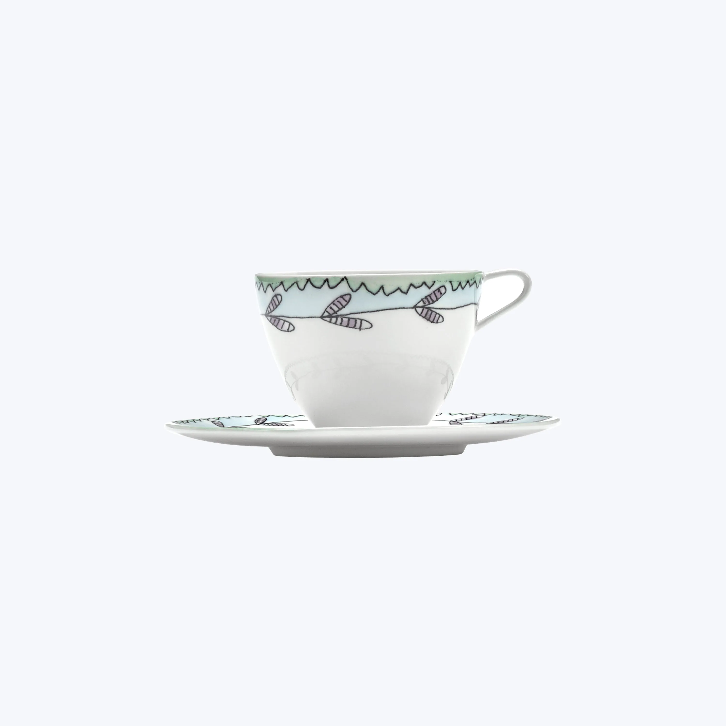 Midnight Flowers Coffee Cup   Saucer