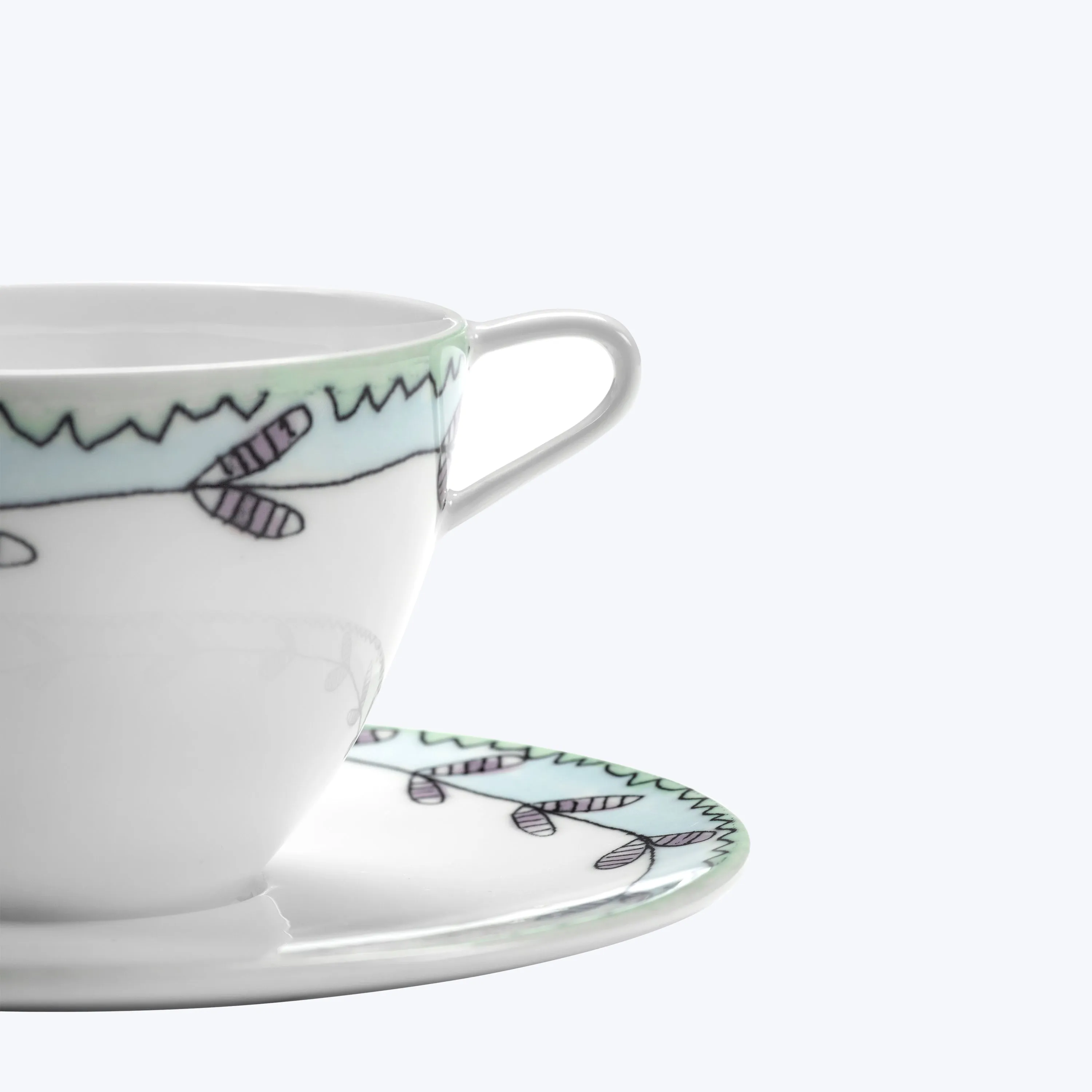 Midnight Flowers Coffee Cup   Saucer