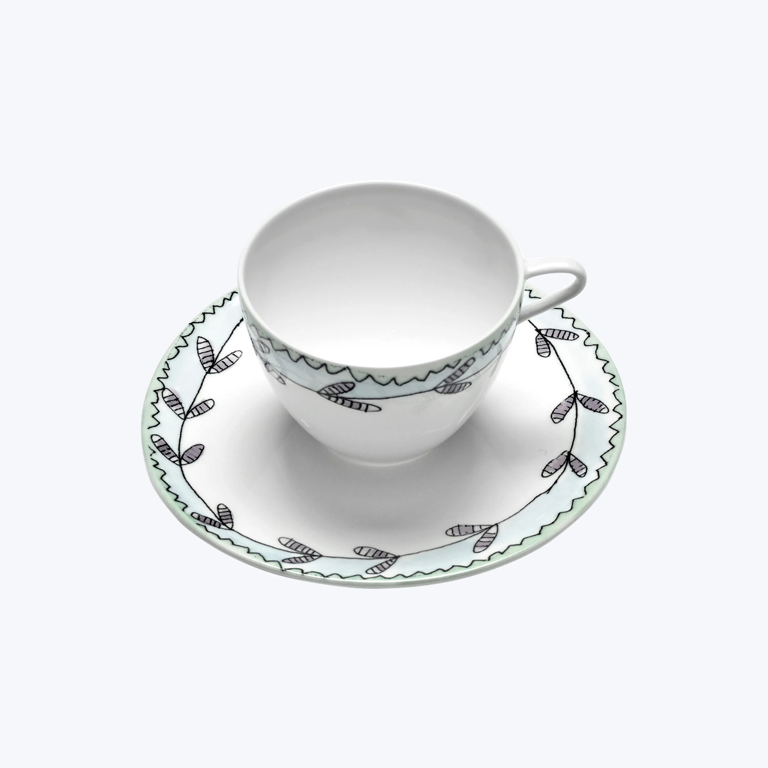 Midnight Flowers Coffee Cup   Saucer