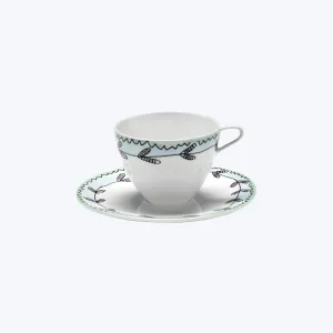 Midnight Flowers Coffee Cup   Saucer