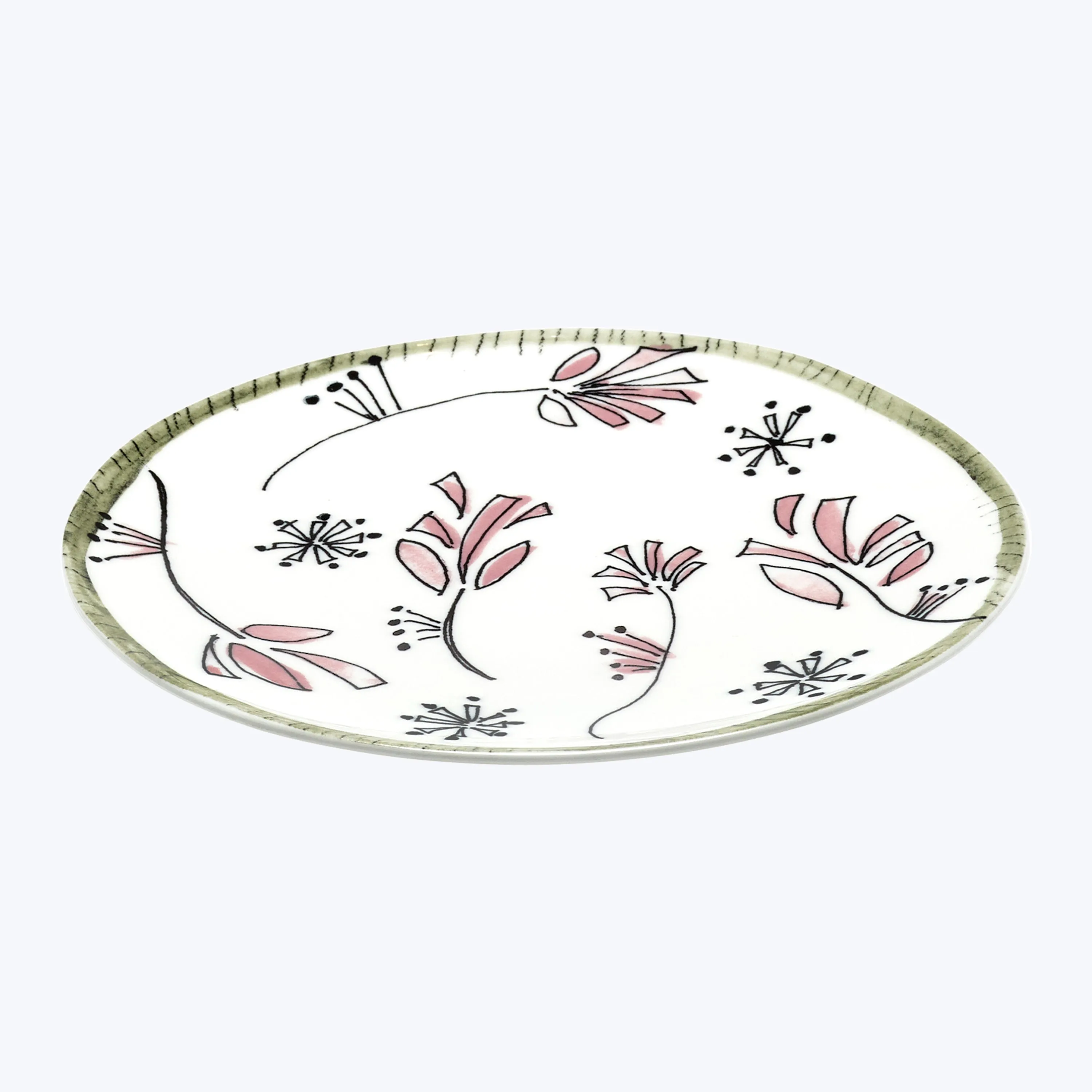 Midnight Flowers Dessert Plate