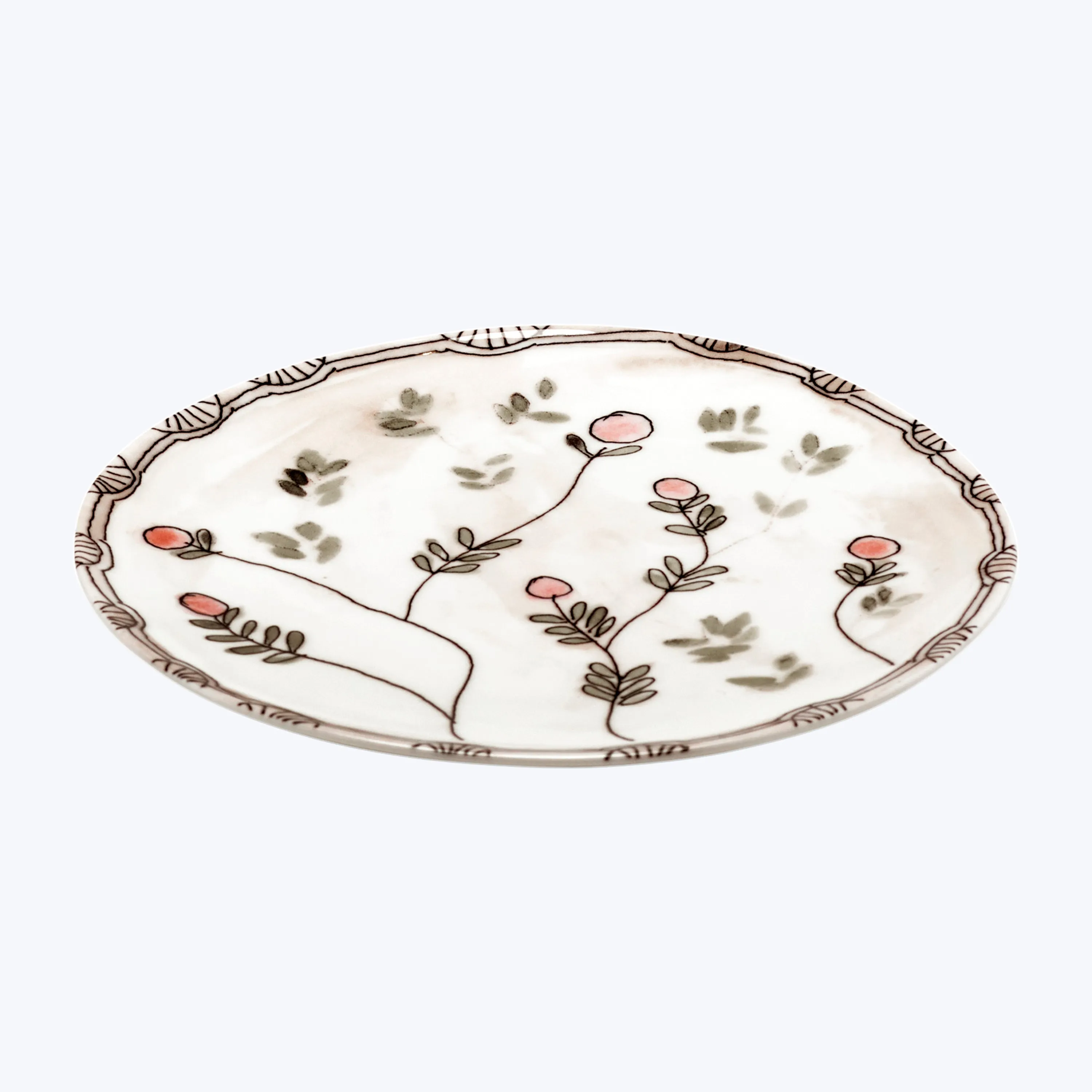 Midnight Flowers Dessert Plate