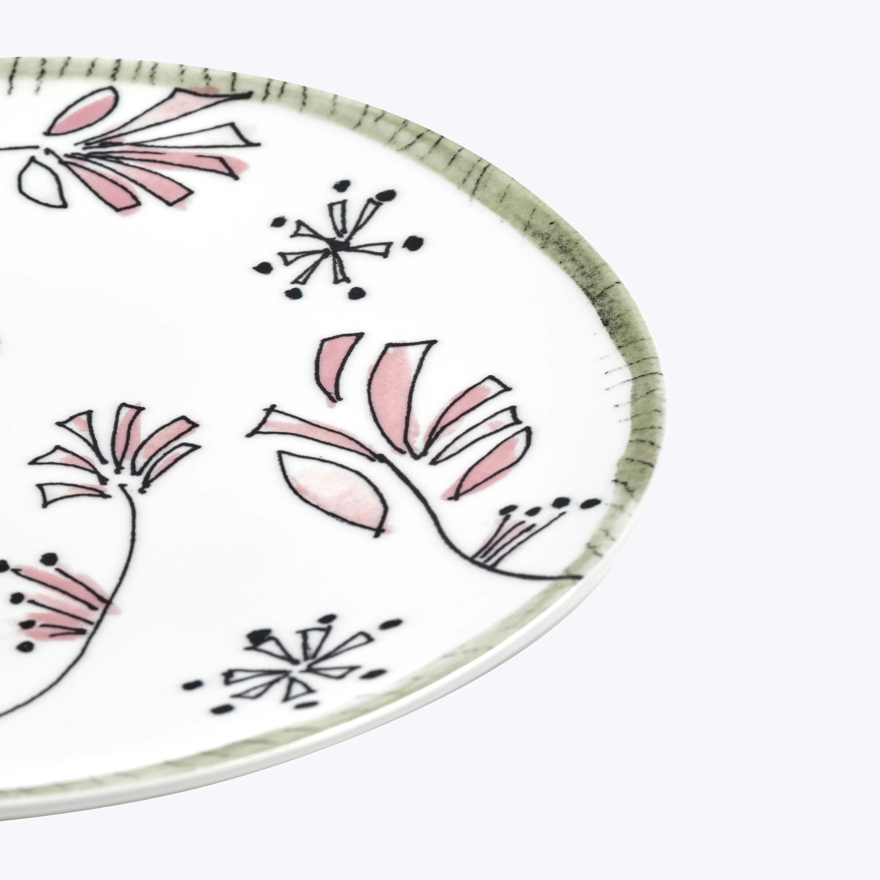 Midnight Flowers Dessert Plate