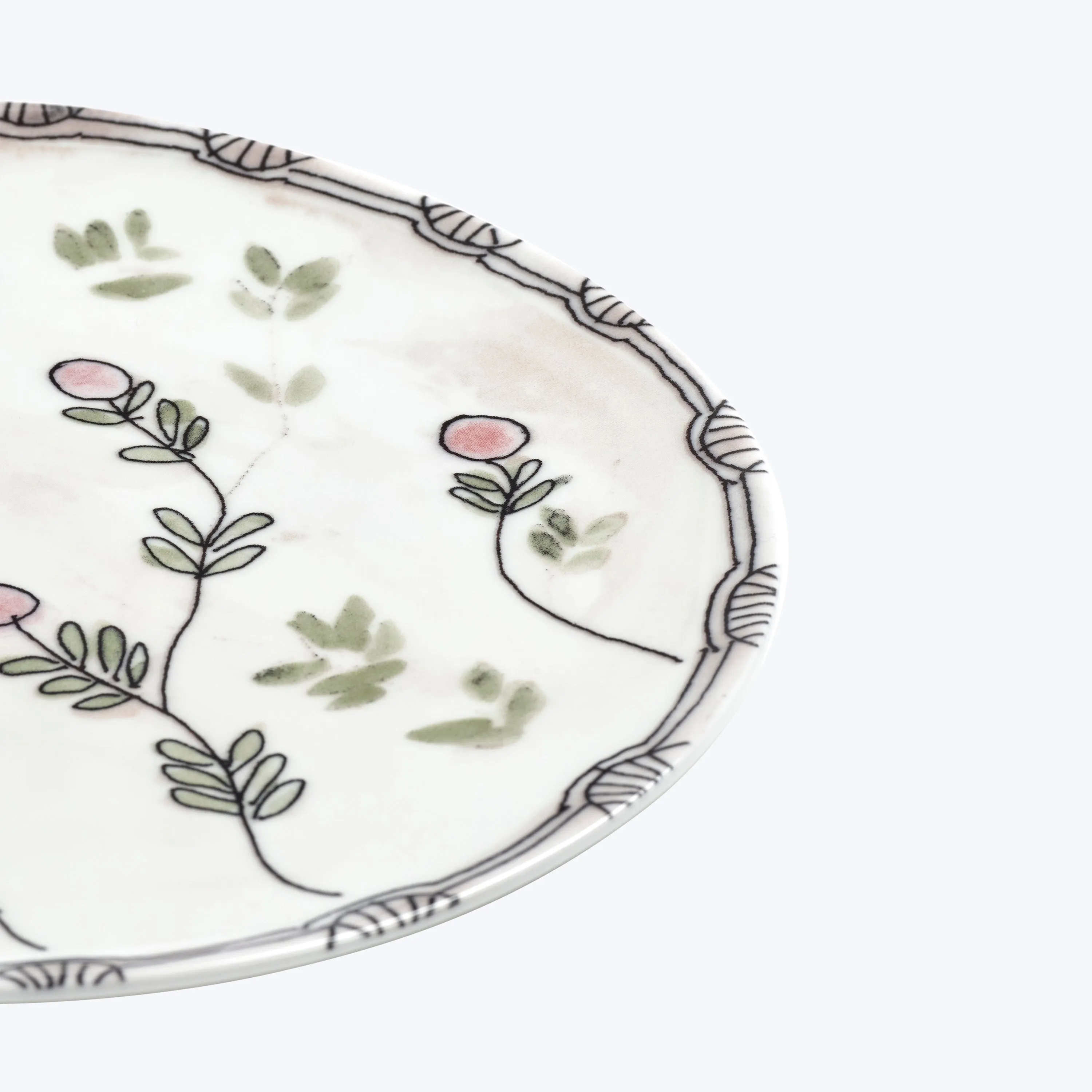 Midnight Flowers Dessert Plate