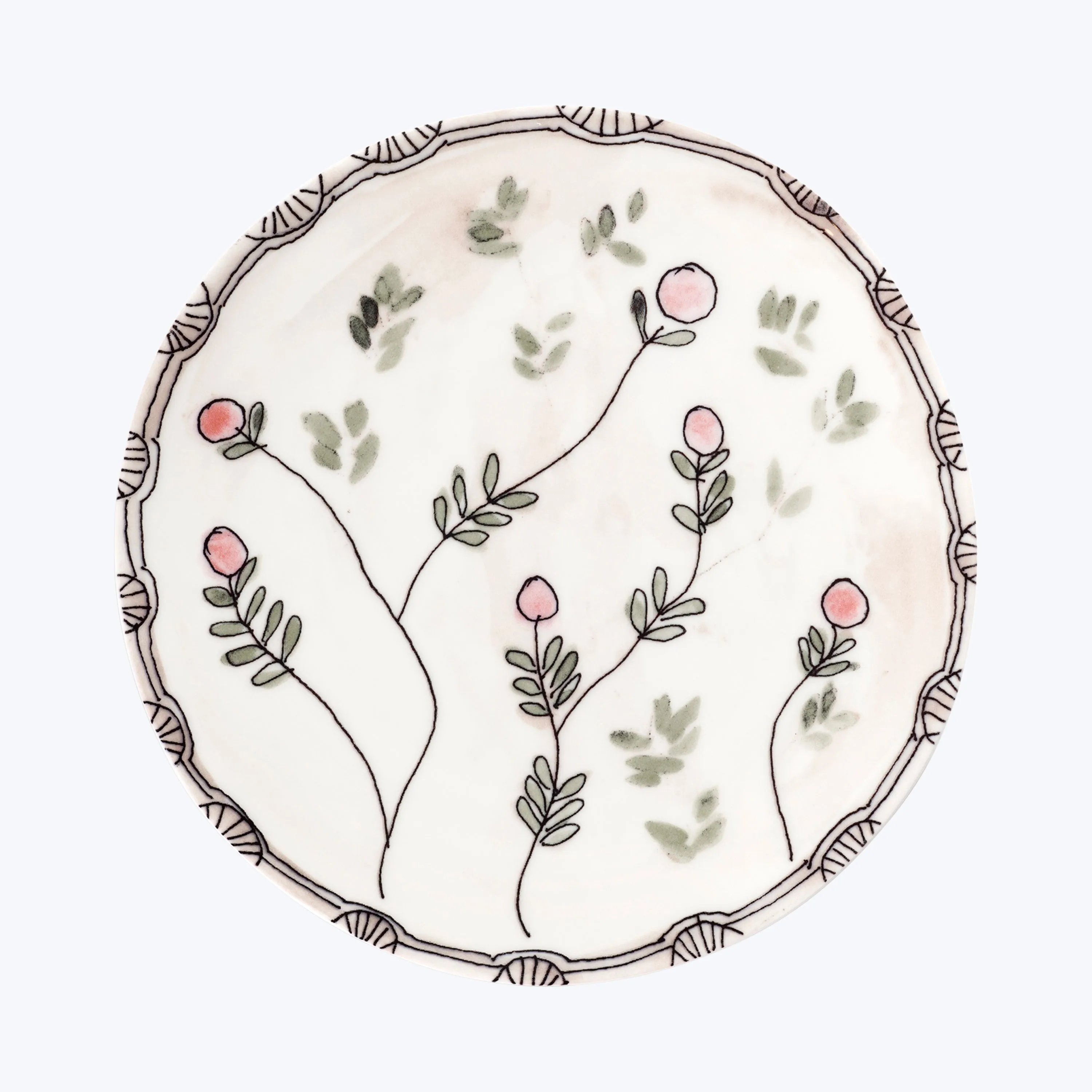Midnight Flowers Dessert Plate