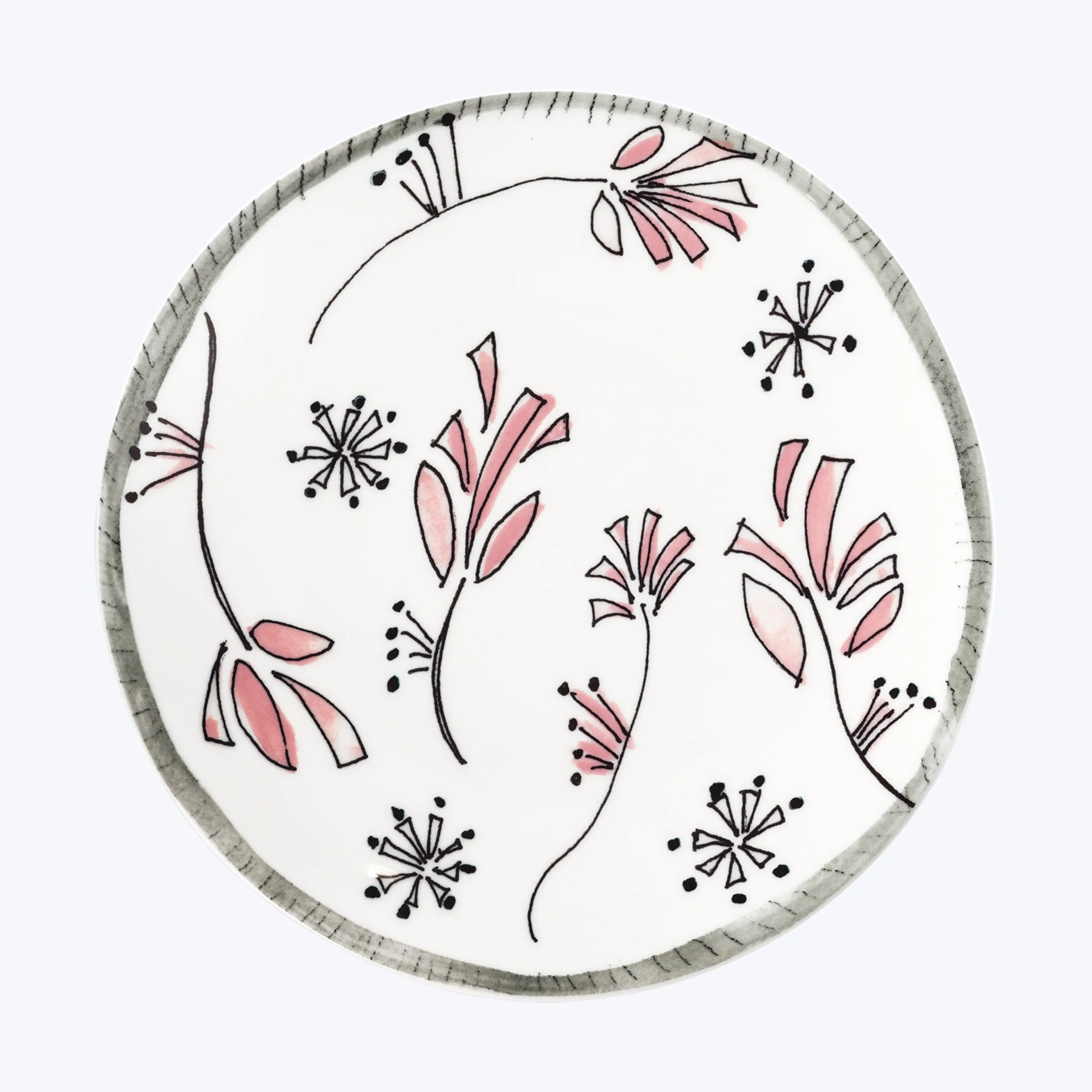 Midnight Flowers Dessert Plate
