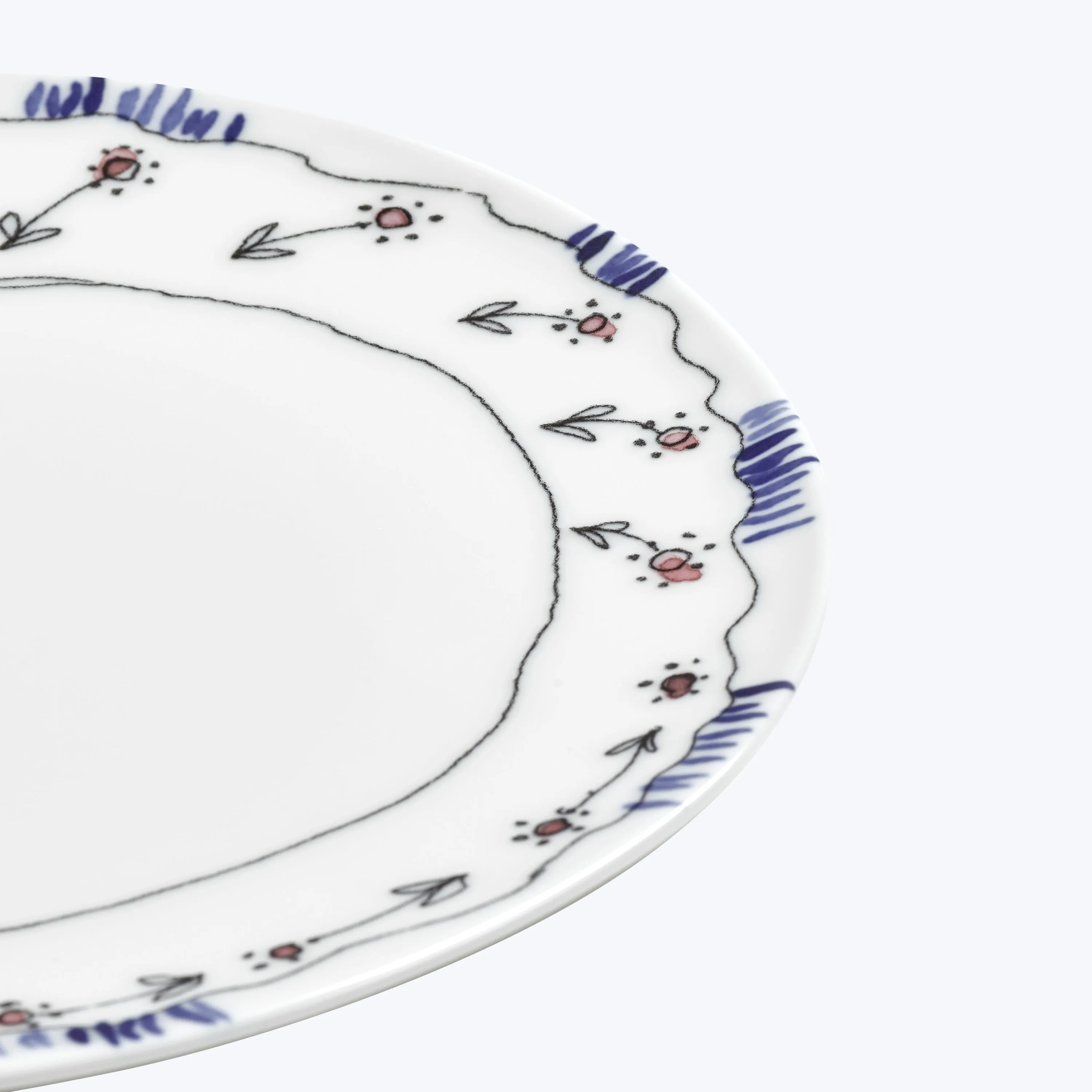 Midnight Flowers Dessert Plate