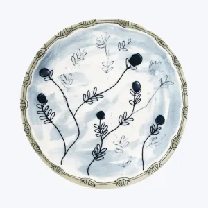 Midnight Flowers Dessert Plate