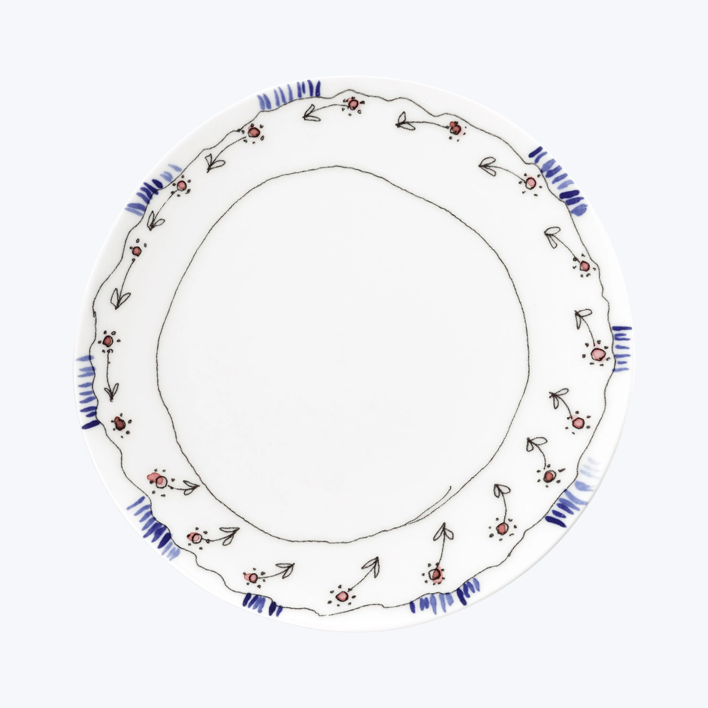 Midnight Flowers Dessert Plate