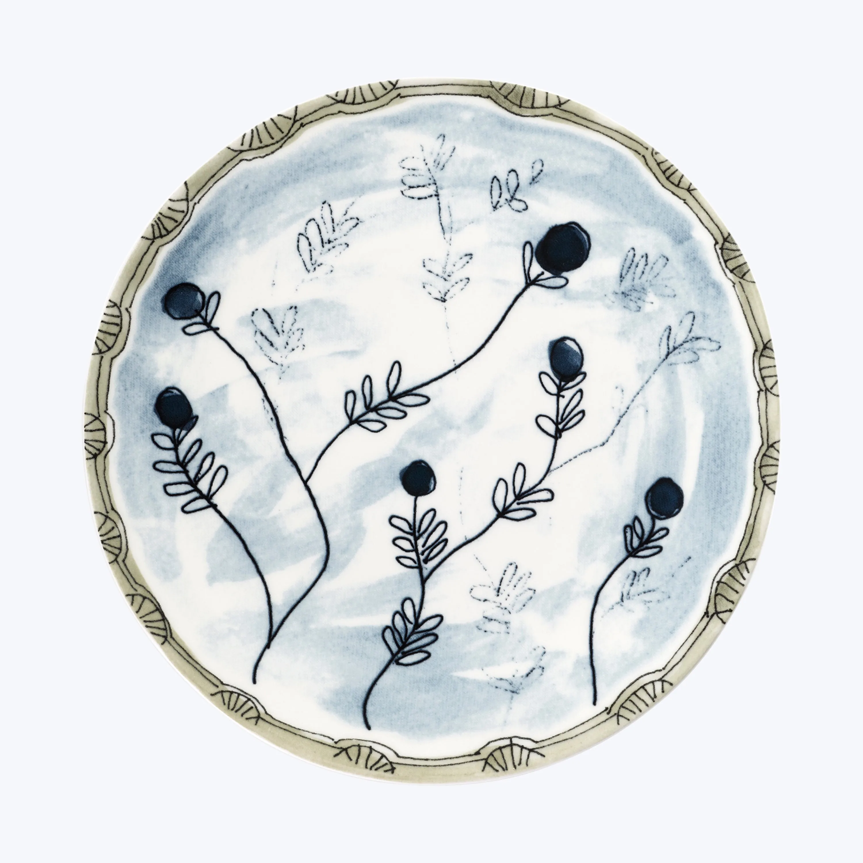 Midnight Flowers Dessert Plate