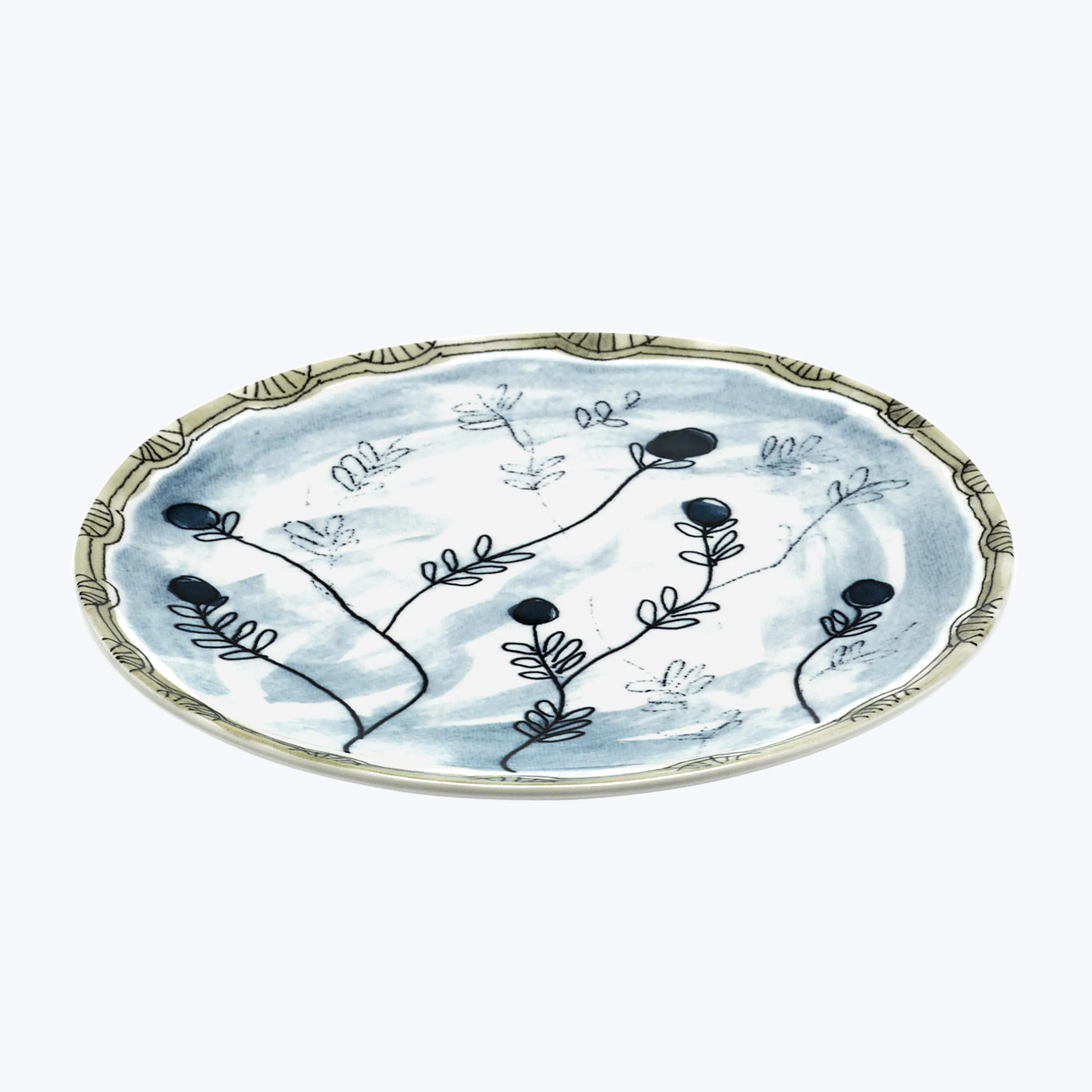 Midnight Flowers Dessert Plate