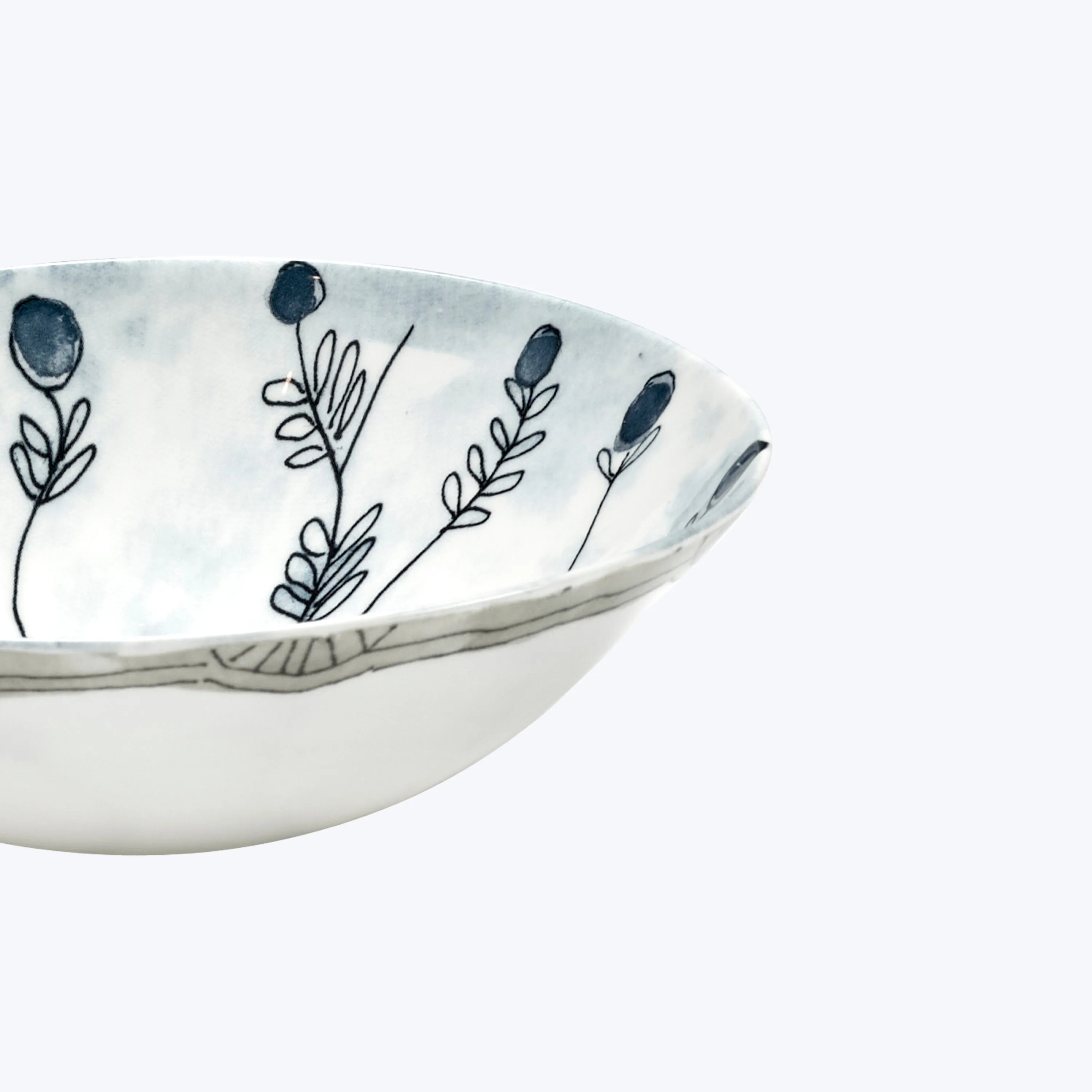 Midnight Flowers Fruit Bowl