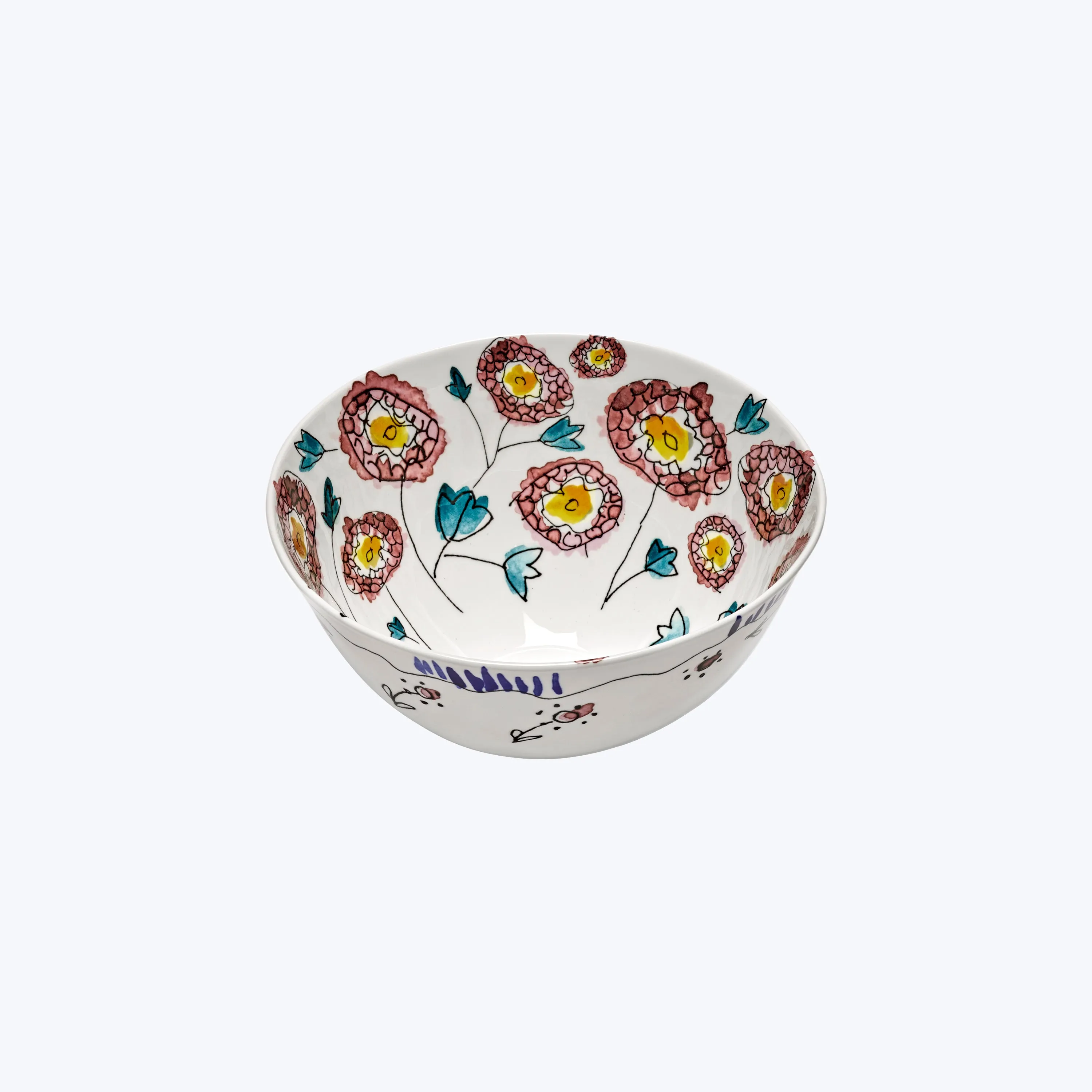 Midnight Flowers Small Serving Bowl