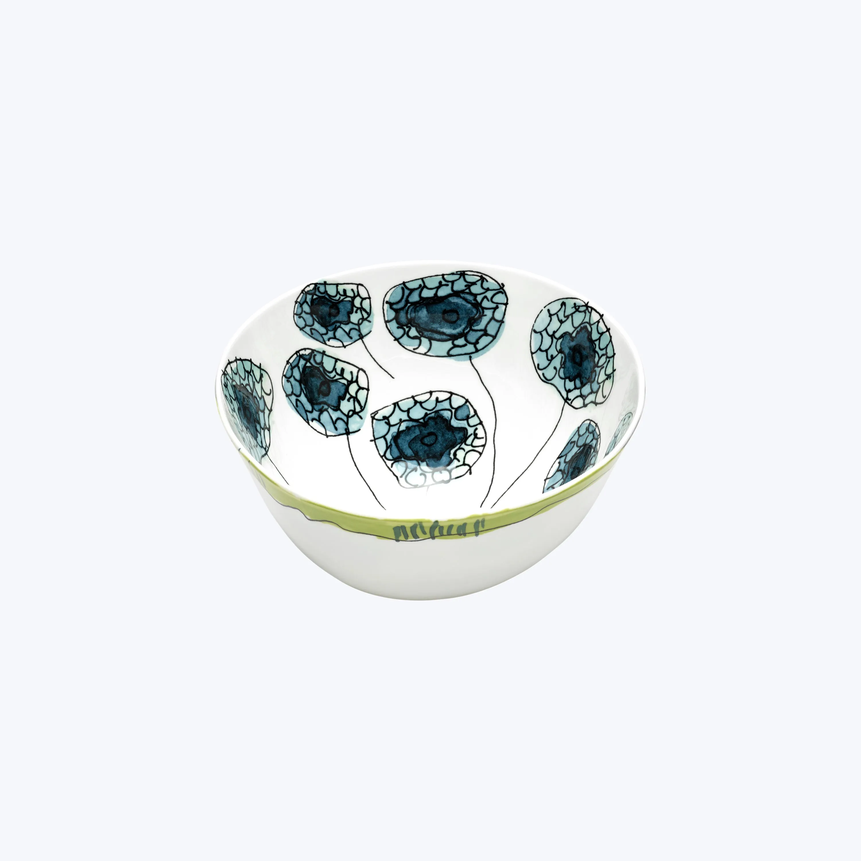 Midnight Flowers Small Serving Bowl