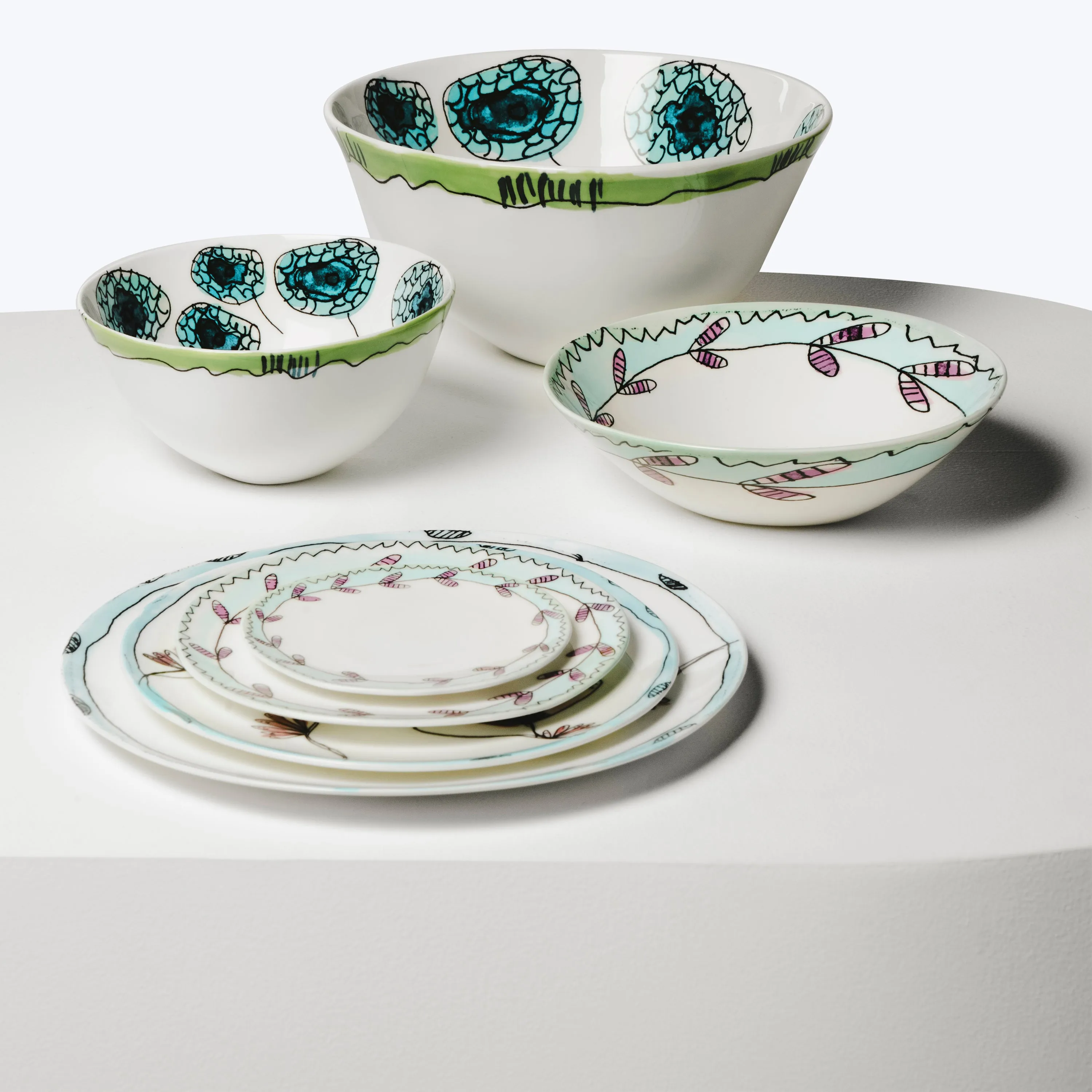 Midnight Flowers Small Serving Bowl