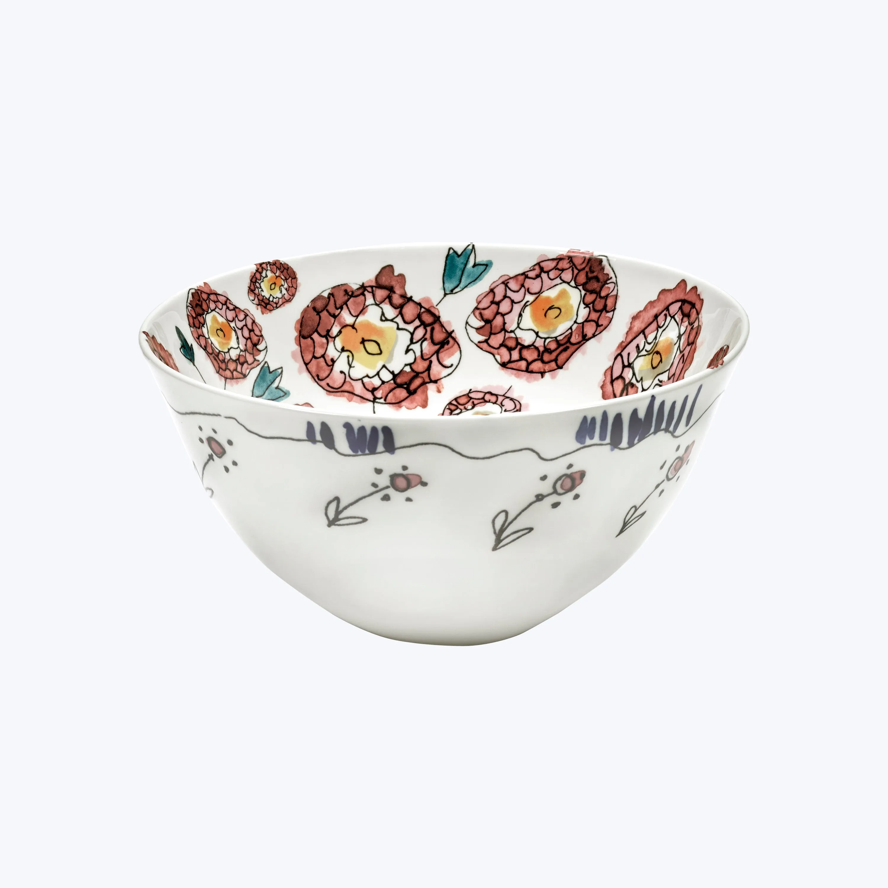 Midnight Flowers Small Serving Bowl