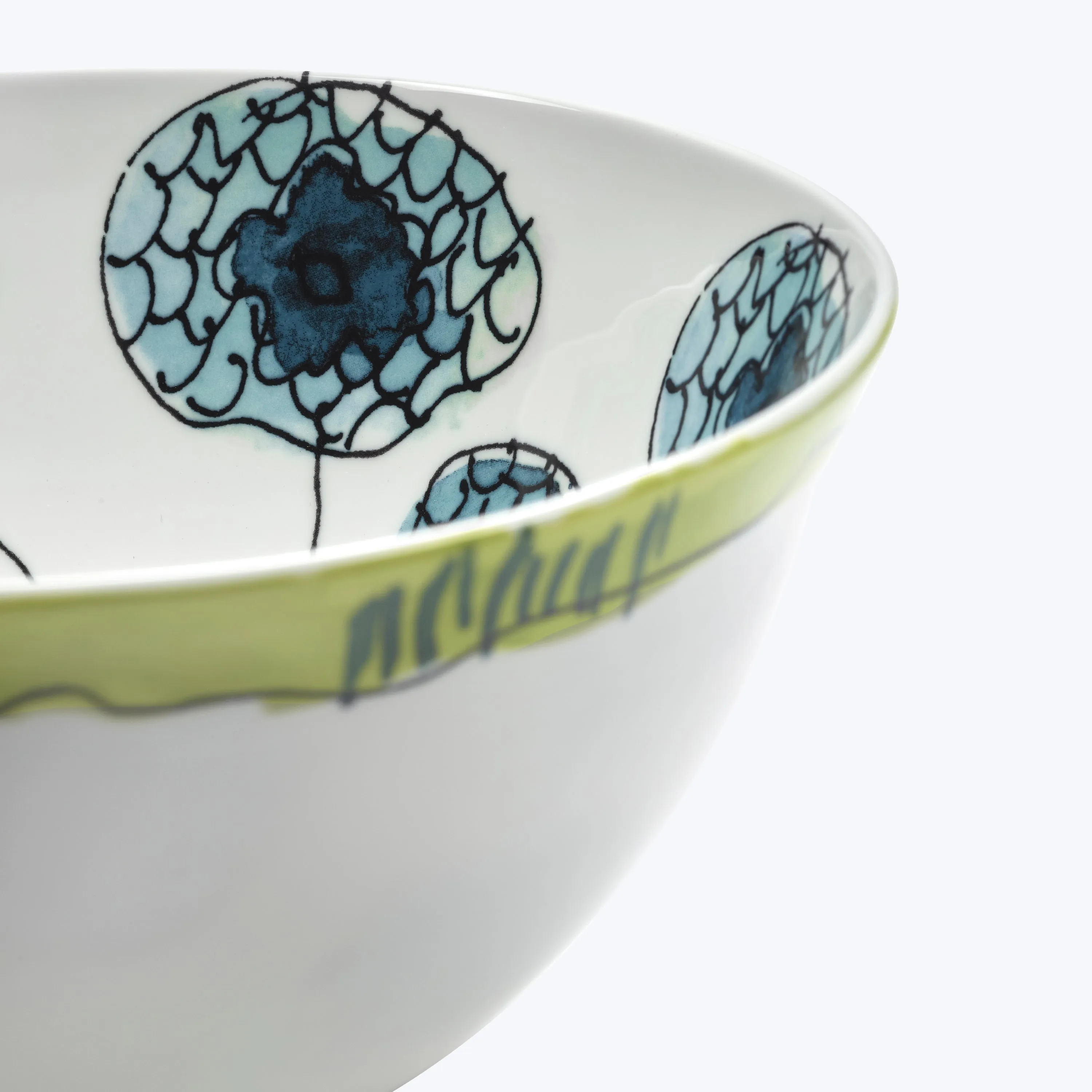 Midnight Flowers Small Serving Bowl