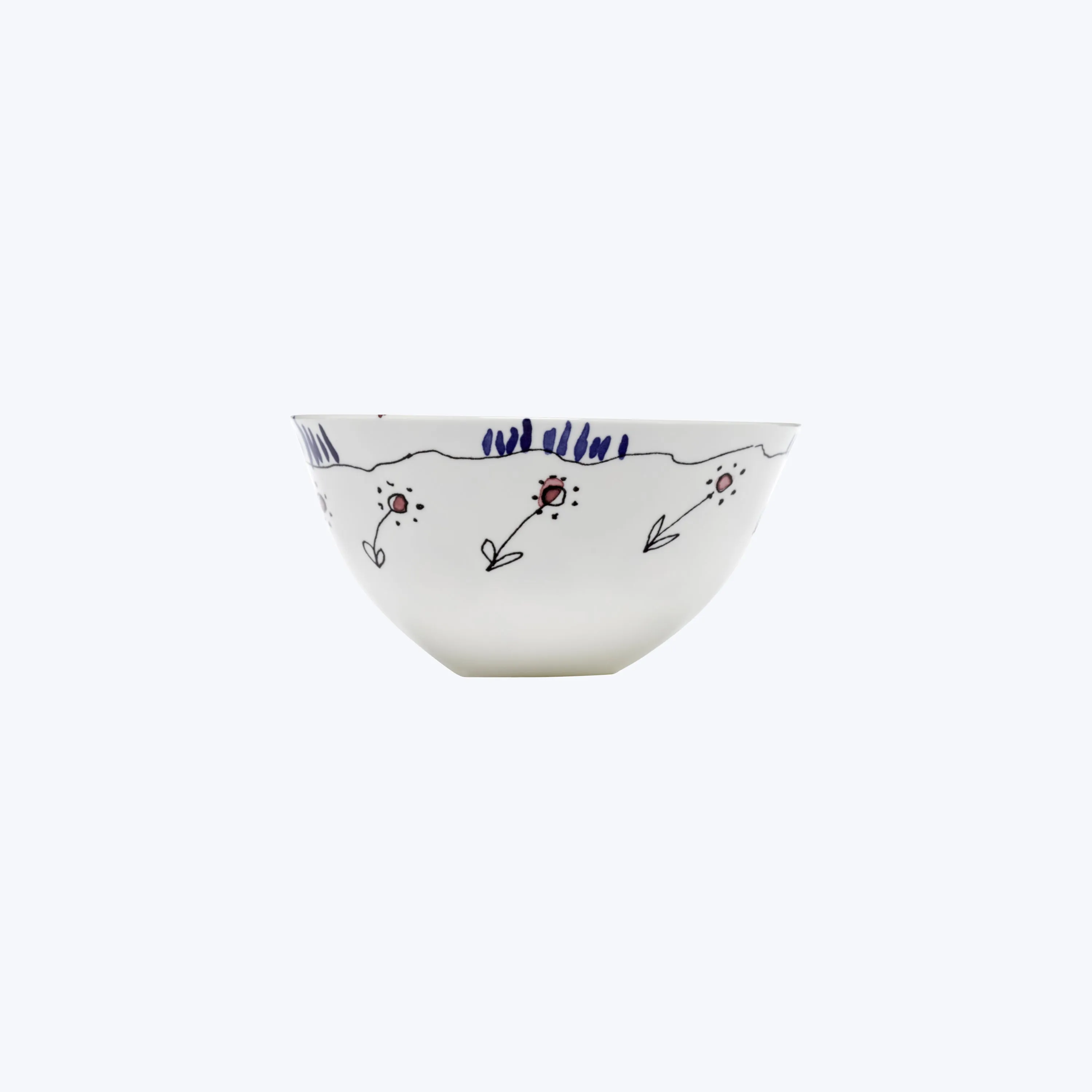 Midnight Flowers Small Serving Bowl