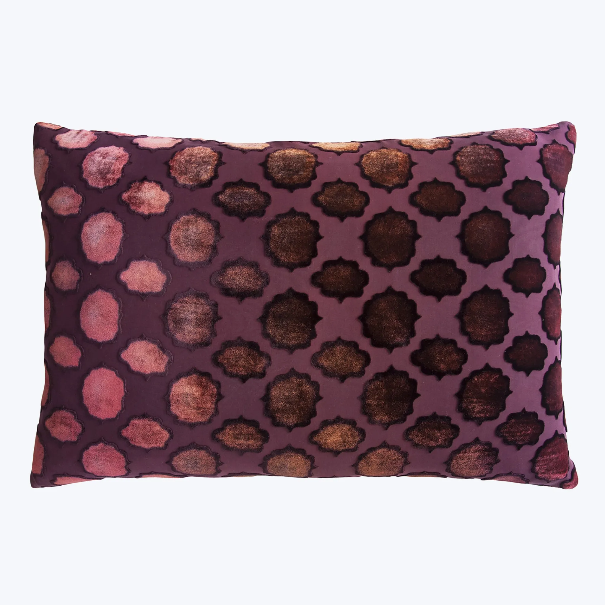 Mod Fretwork Velvet Pillow, Wildberry