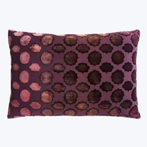 Mod Fretwork Velvet Pillow, Wildberry