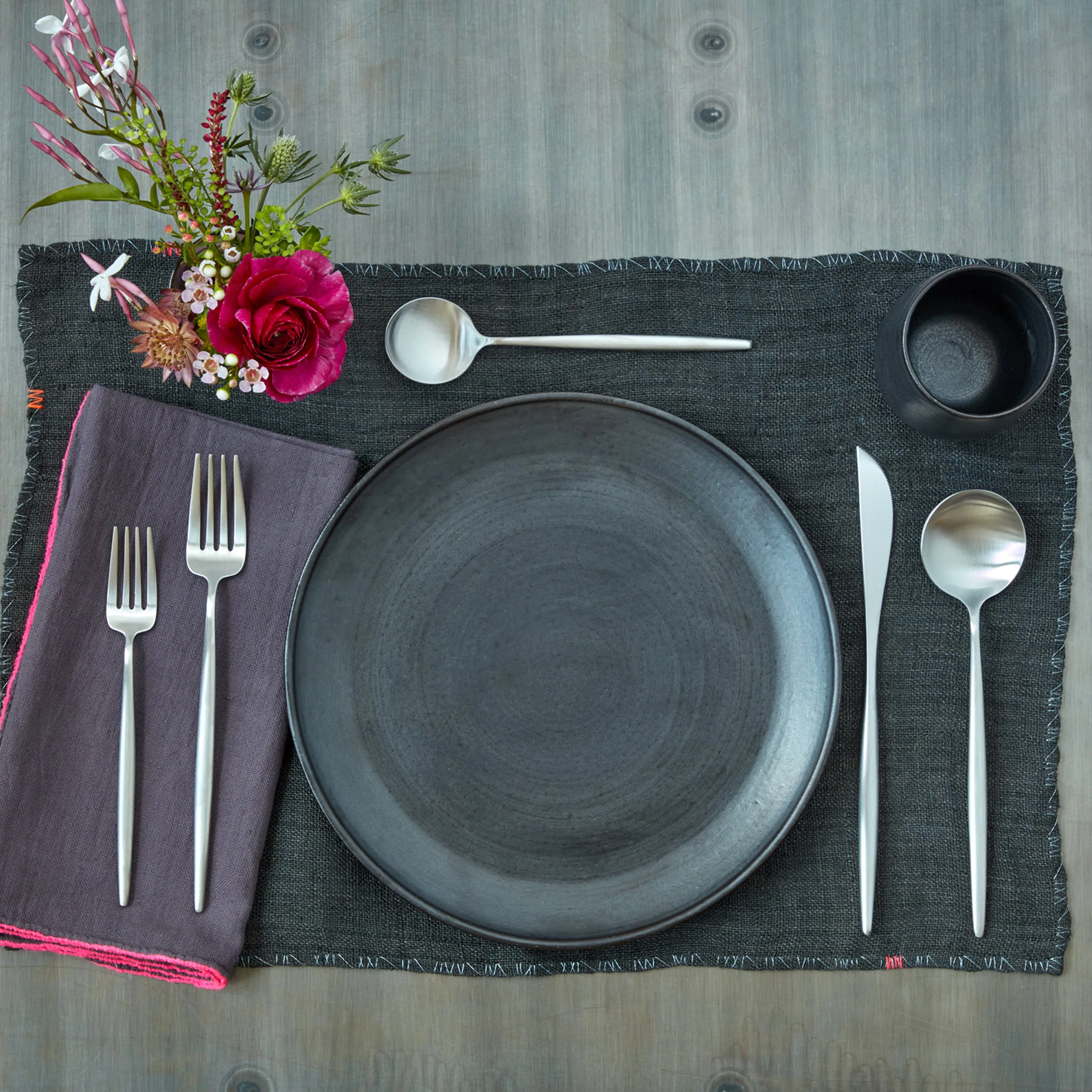 Moon 5-Piece Flatware Set Brushed Stainless Steel