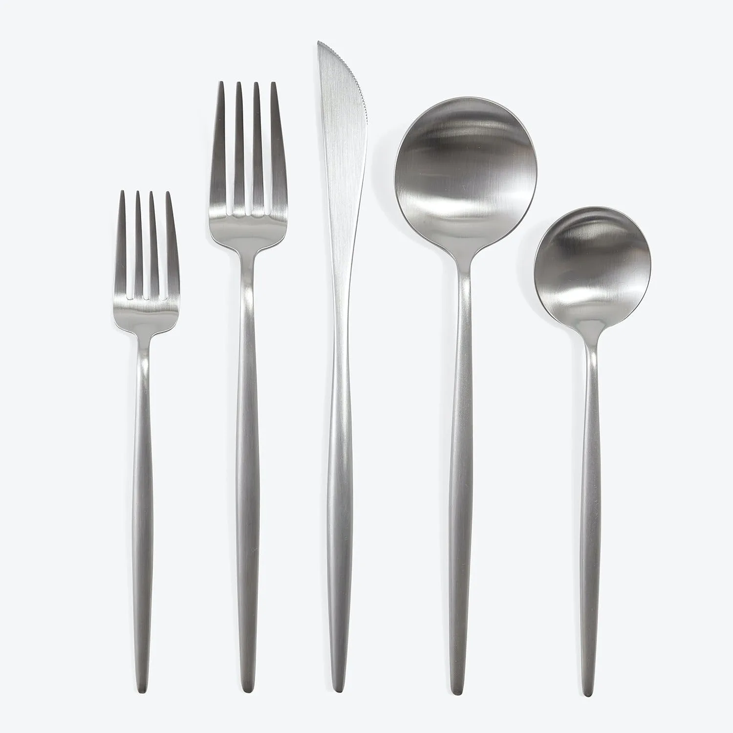 Moon 5-Piece Flatware Set Brushed Stainless Steel