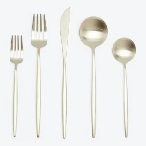 Moon 5-Piece Flatware Set Champagne
