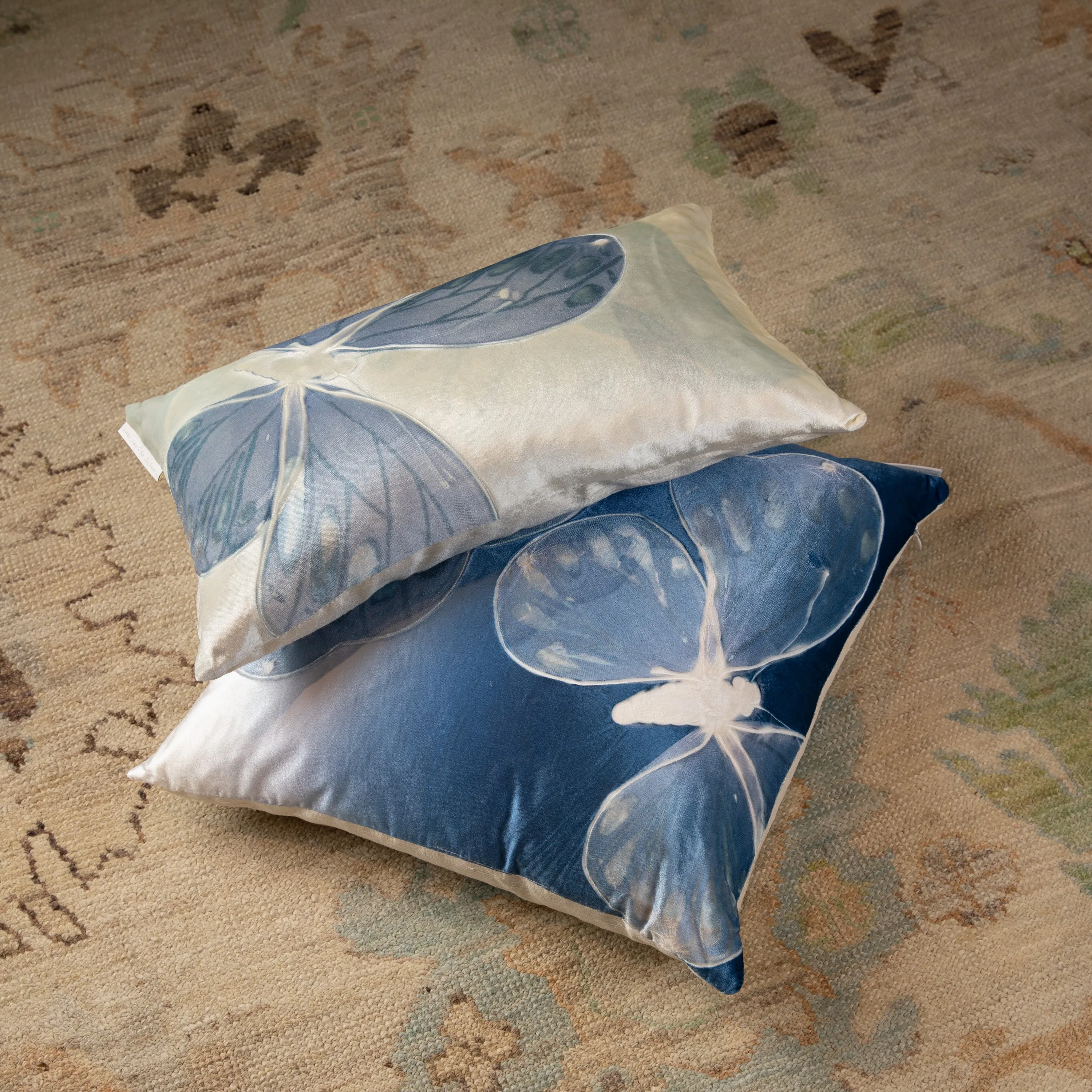 Ombre Monarch Pillow, Twilight on Ivoire