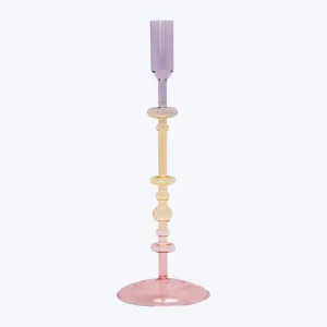 Ombre Ornamental Glass Candlestick
