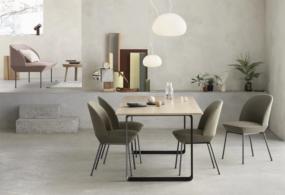 Oslo Side Chair, Ocean 601/Anthracite Black