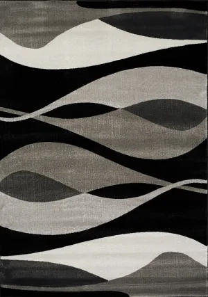 Paladin 5'3" X 7'7" Drifts Rug - Black Grey  Area Rug
