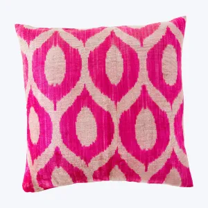 Pink Velvet Ikat Vintage Cotton Pillow