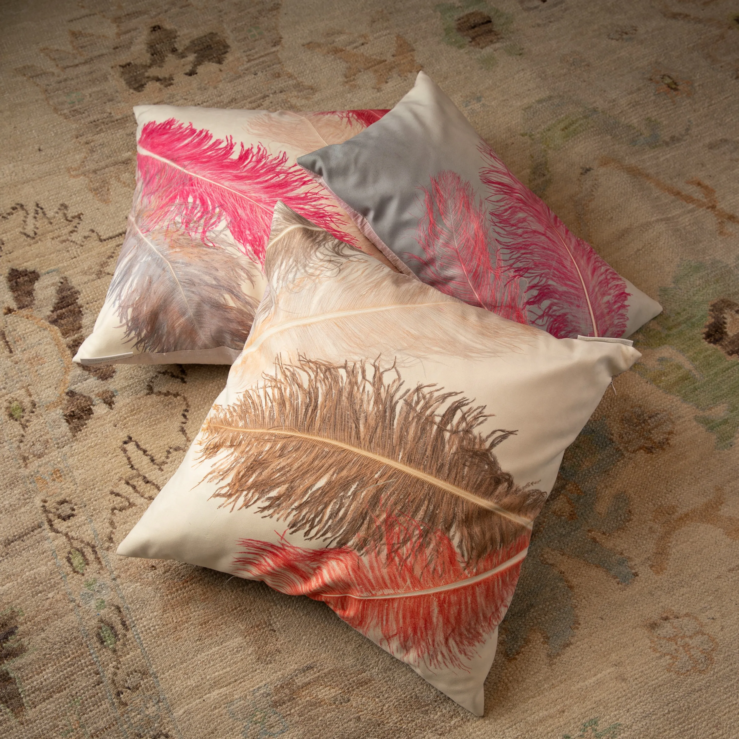 Plume Ombre Smolder Eco Suede Pillow
