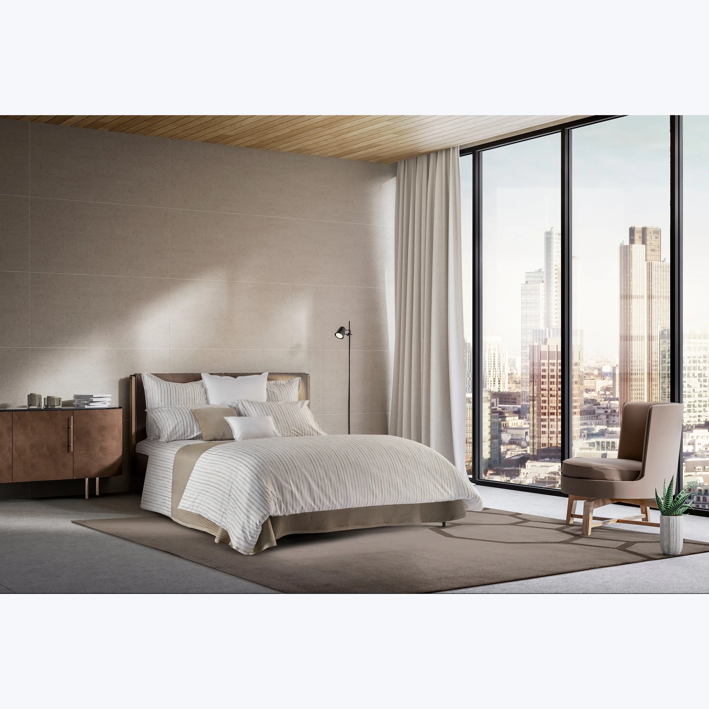 Rigato Duvets & Shams, Beige